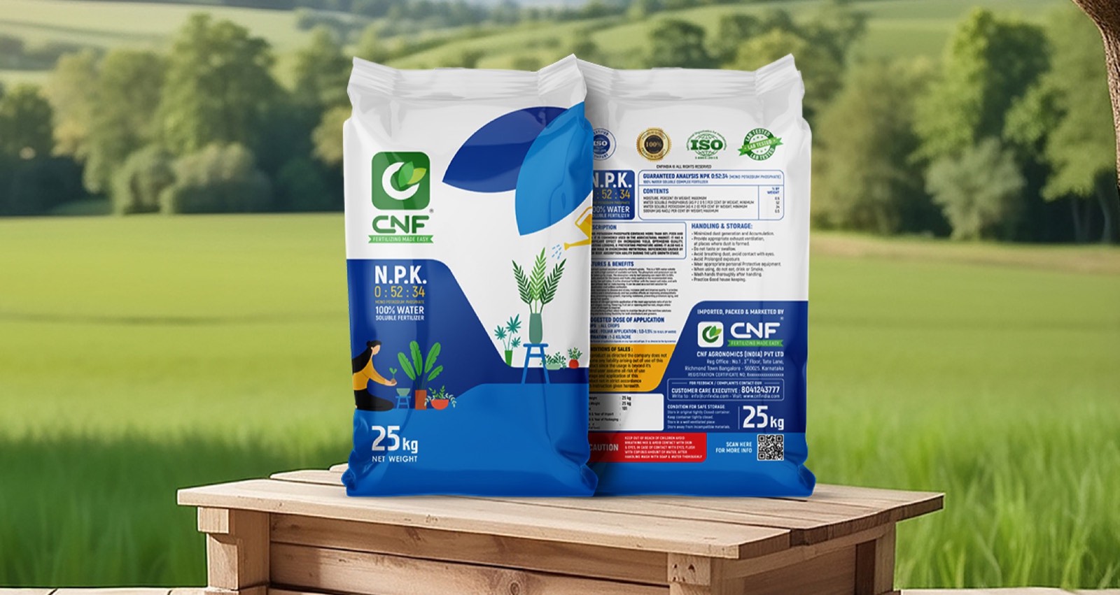 CNF Mono Potassium Phosphate 0:52:34 water-soluble fertilizer bag