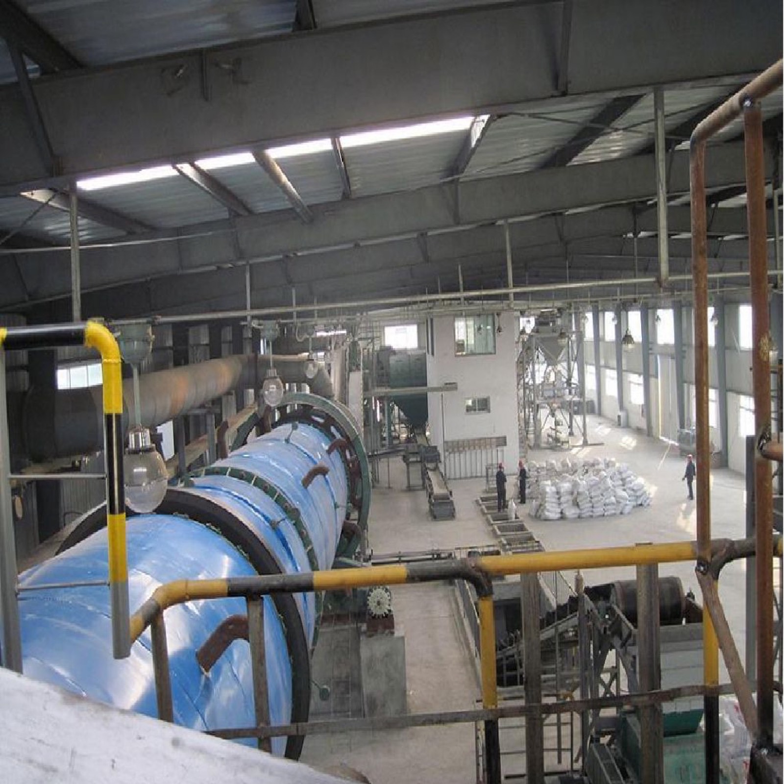 Rotary granulation drum at the CNF plant in Karnataka